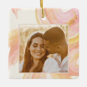 Aangepaste foto abstracte Waterverf van doorsnijde Keramisch Ornament