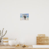 Aangepaste foto-achtergrond van wedloop-beach poster (Keuken)