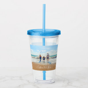 Aangepaste Foto Acryl Tumbler met Tekst Drinkbeker