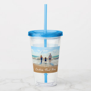 Aangepaste Foto Acryl Tumbler met Tekst Drinkbeker