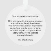 Aangepaste foto afbeelding afbeelding gebedsberich ornament (achterkant)