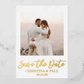 Aangepaste foto Afbeelding bruiloft Save the Date  Folie Uitnodiging (Voorkant)