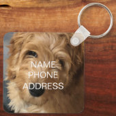 Aangepaste foto afbeelding naam contactinfo monogr sleutelhanger (Achterkant)