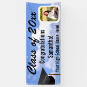 Aangepaste foto Afstuderen Outdoor Sky Yard Banner (Verticaal)