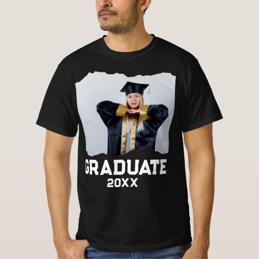 Aangepaste Foto Afstuderen Retro Senior Class van  T-shirt (Voorkant)
