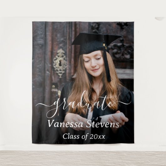 Aangepaste foto afstuderen wandkleed (Voorkant)