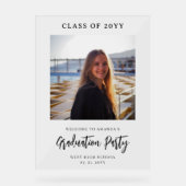 Aangepaste Foto Afstuderen Welkom Party Acryl Teke Bord (Voorkant)