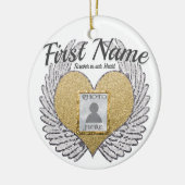 Aangepaste foto Angel Wings en Heart Keramisch Ornament (Links)