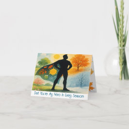 Aangepaste foto aquarel vier seizoenen Vaderdag Feestdagen Kaart