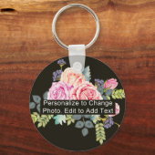 Aangepaste foto Art Name Monogram Quote Alum Cirke Sleutelhanger (Voorkant)