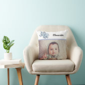 Aangepaste foto Baby Blue Elephant Kussen (Stoel)