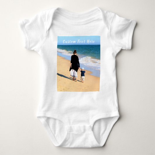 Aangepaste Foto Baby Bodysuit met Tekst (Voorkant)