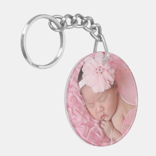 Aangepaste foto-baby eenvoudig minimalistisch sleutelhanger (Voorkant Links)