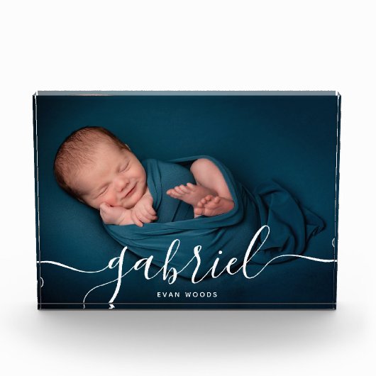 Aangepaste foto-Baby Naam Sjabloon Keepomwille Pla Fotoblokken (Voorkant)