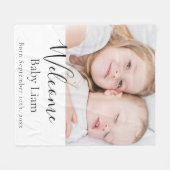 Aangepaste foto-baby pasgeboren naam fleece deken (Voorkant (Horizontaal))