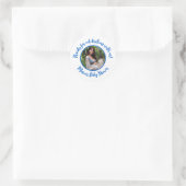Aangepaste foto Baby shower Modern Script Dank u Ronde Sticker (Tas)