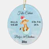 Aangepaste Foto Baby's Boy Eerste Kerstmis 2022 Keramisch Ornament (Links)