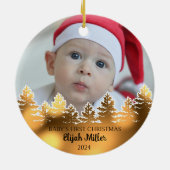 Aangepaste Foto Baby's Eerste Kerst Keramisch Ornament (Achterkant)