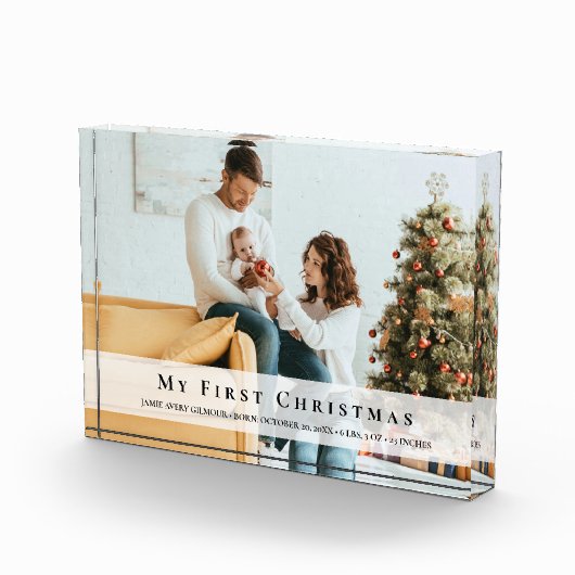 Aangepaste Foto Baby's Eerste Kerstgeboorte Stats (Rechts)