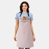Aangepaste Foto Backwinkel Roze Schort (Gedragen)