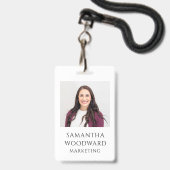 Aangepaste foto-badge badge (Voorzijde met lanyard)