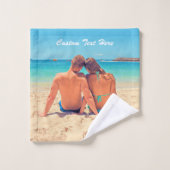 Aangepaste foto badhanddoeken met tekst bad handdoek (Wasdoekje)