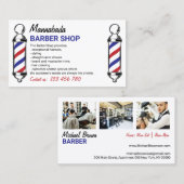 Aangepaste foto Barber Pole Visitekaartje (Voorkant / Achterkant)