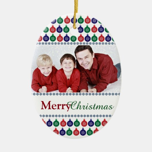 Aangepaste foto Bauble Pattern Keramisch Ornament (Voorkant)