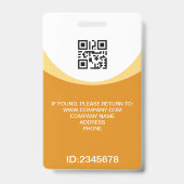 Aangepaste Foto Bedrijfsmedewerker QR Code Geel Badge (Achterkant)