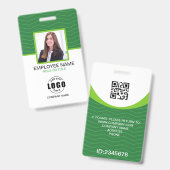 Aangepaste Foto Bedrijfsmedewerker QR Code Groen Badge (Voor- en achterkant)
