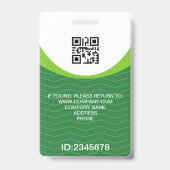 Aangepaste Foto Bedrijfsmedewerker QR Code Groen Badge (Achterkant)