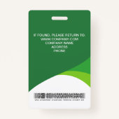 Aangepaste foto bedrijfsnaam labels Groen Badge (Achterkant)