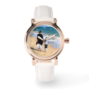 Aangepaste foto Bekijk cadeautekst - Beste mama oo Horloge