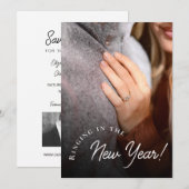 Aangepaste foto bellen in het nieuwe jaar save the date (Voorkant / Achterkant)