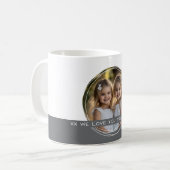 Aangepaste Foto & Bericht Wit & Grijs C19 Geheugen Koffiemok (Voorkant links)