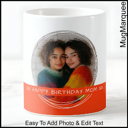 Aangepaste foto & bericht Witte & oranje C101-heri Koffiemok