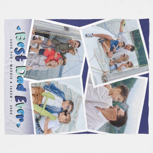 Aangepaste foto 'Best Dad Ever' Keepomwille Fleece Deken (Voorkant (Horizontaal))