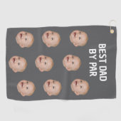 Aangepaste foto Best Dad van Par Gepersonaliseerde Golfhanddoek (Horizontaal)