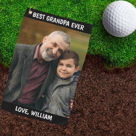 Aangepaste foto Best Grandpa Ever Fathers Day Gift Golfhanddoek