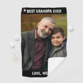 Aangepaste foto Best Grandpa Ever Fathers Day Gift Golfhanddoek (Insitu)