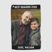 Aangepaste foto Best Grandpa Ever Fathers Day Gift Golfhanddoek (Voorkant)