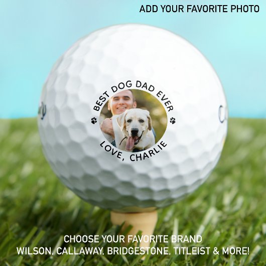 Aangepaste foto beste hond vader ooit golfballen