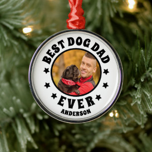 Aangepaste foto beste hond vader ooit metalen ornament