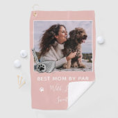 Aangepaste foto beste mam met foto van Par Golf-ha Golfhanddoek (Insitu)