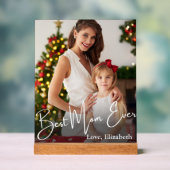 Aangepaste foto beste mam ooit acryl bord (Neutraal)