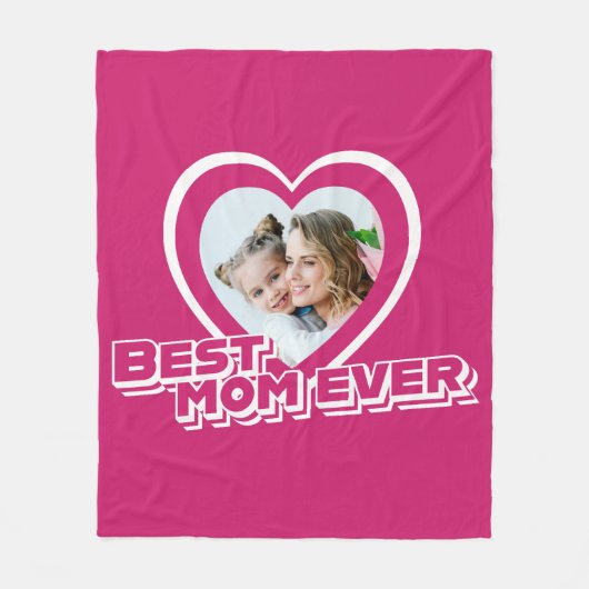 Aangepaste foto beste mam ooit Moederdag Fleece Deken (Voorkant)