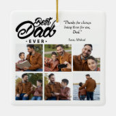 Aangepaste foto beste vader ooit keramisch ornament (Achterkant)