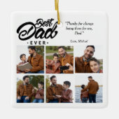 Aangepaste foto beste vader ooit keramisch ornament (Voorkant)