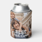 Aangepaste foto beste vader ooit Modern Cool Stitc Blikjeskoeler (Blikje Voorkant)