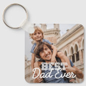 Aangepaste foto beste vader ooit Modern Cool Stitc Sleutelhanger (Voorkant)